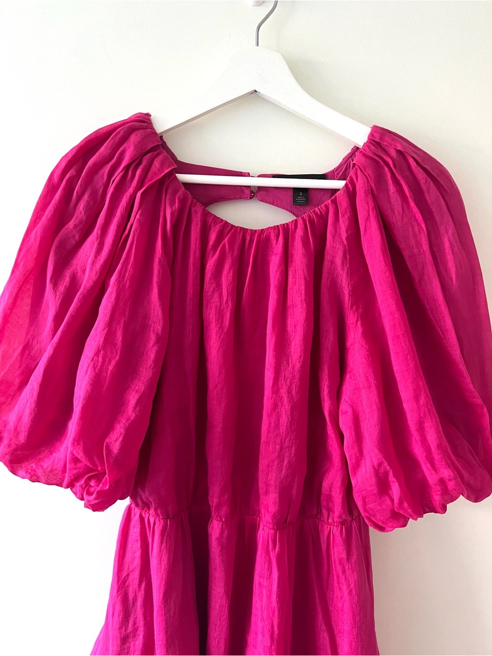 Banana Republic Ramie Open-Back Dress Dark Magneta Size Small - Picture 6 of 12